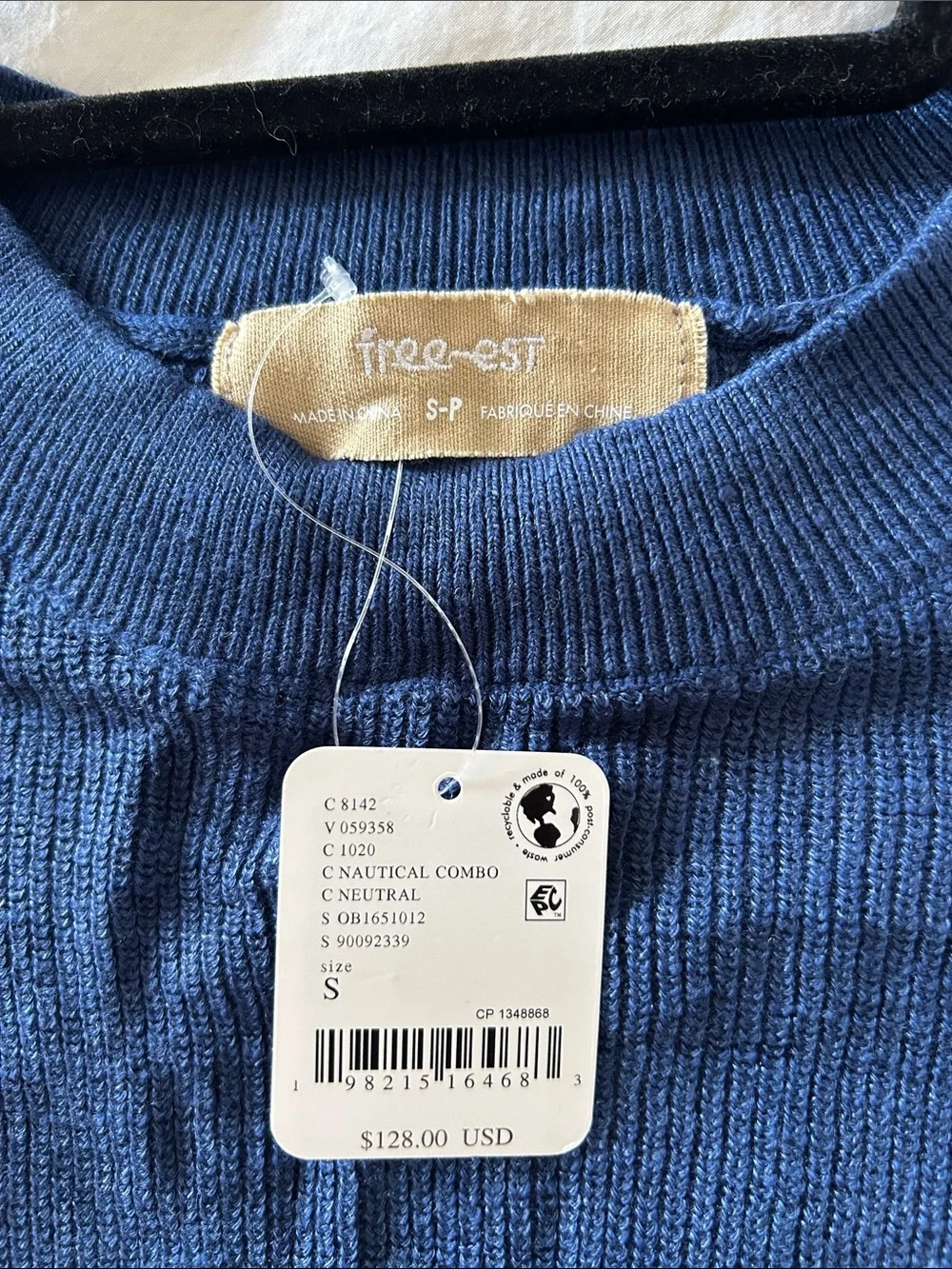 NWT Free People Mariner Sweater Set Top Pants Stripes Blue Beach Free-est